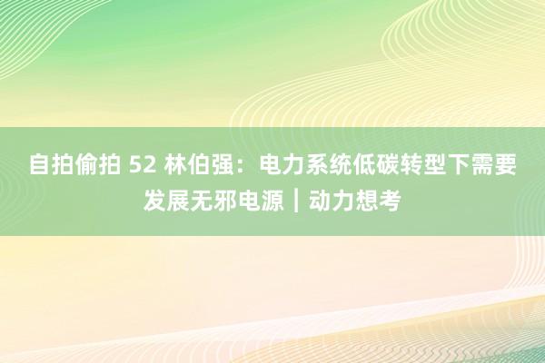 自拍偷拍 52 林伯强：电力系统低碳转型下需要发展无邪电源︱动力想考