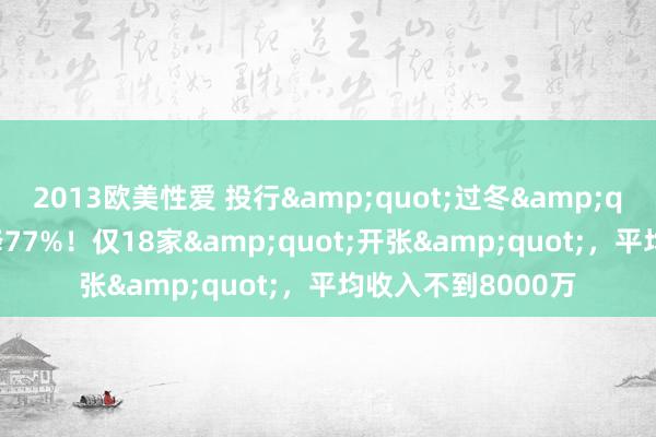 2013欧美性爱 投行&quot;过冬&quot;！一季度骤降77%！仅18家&quot;开张&quot;，平均收入不到8000万