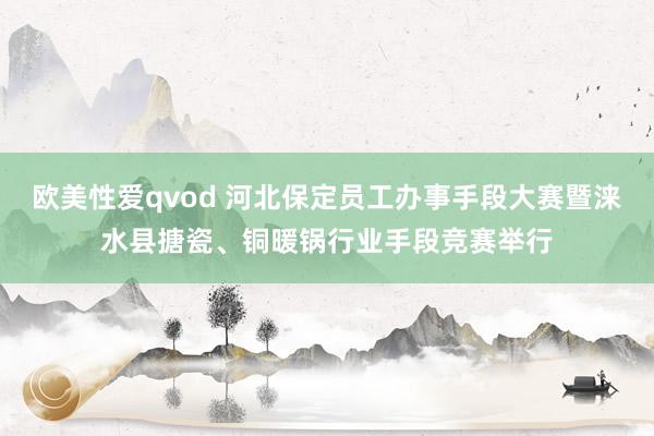 欧美性爱qvod 河北保定员工办事手段大赛暨涞水县搪瓷、铜暖锅行业手段竞赛举行