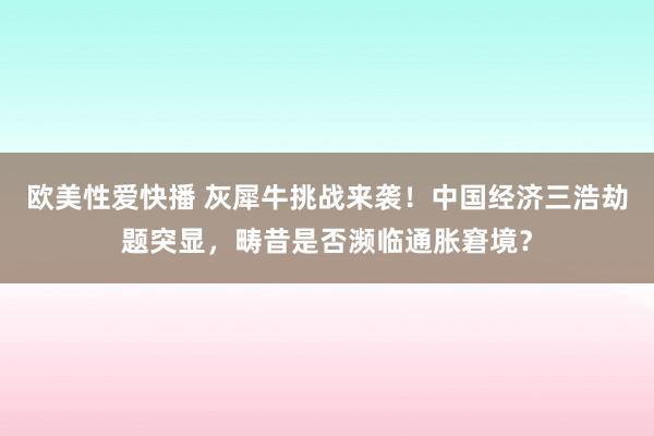 欧美性爱快播 灰犀牛挑战来袭！中国经济三浩劫题突显，畴昔是否濒临通胀窘境？