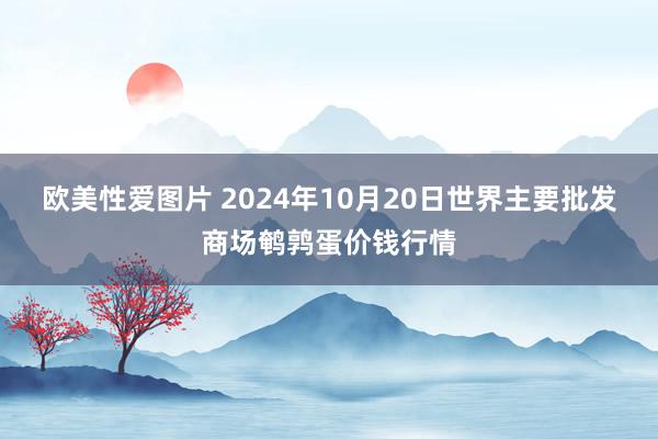 欧美性爱图片 2024年10月20日世界主要批发商场鹌鹑蛋价钱行情