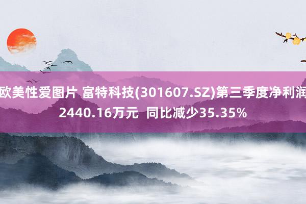 欧美性爱图片 富特科技(301607.SZ)第三季度净利润2440.16万元  同比减少35.35%