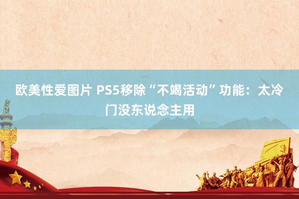 欧美性爱图片 PS5移除“不竭活动”功能：太冷门没东说念主用