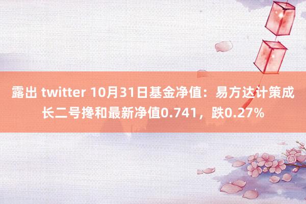 露出 twitter 10月31日基金净值：易方达计策成长二号搀和最新净值0.741，跌0.27%