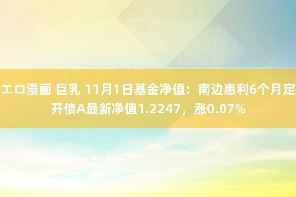 エロ漫画 巨乳 11月1日基金净值：南边惠利6个月定开债A最新净值1.2247，涨0.07%