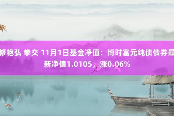 修艳弘 拳交 11月1日基金净值：博时富元纯债债券最新净值1.0105，涨0.06%