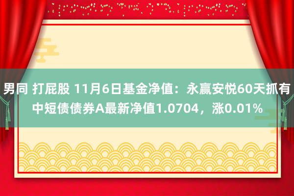 男同 打屁股 11月6日基金净值：永赢安悦60天抓有中短债债券A最新净值1.0704，涨0.01%