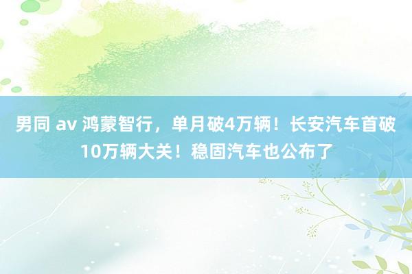 男同 av 鸿蒙智行，单月破4万辆！长安汽车首破10万辆大关！稳固汽车也公布了