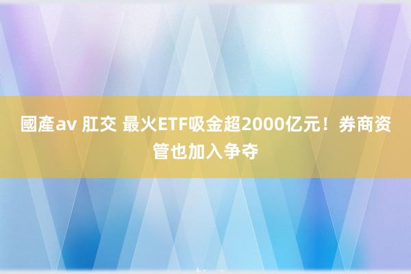 國產av 肛交 最火ETF吸金超2000亿元！券商资管也加入争夺