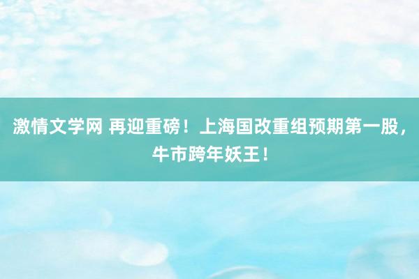 激情文学网 再迎重磅！上海国改重组预期第一股，牛市跨年妖王！