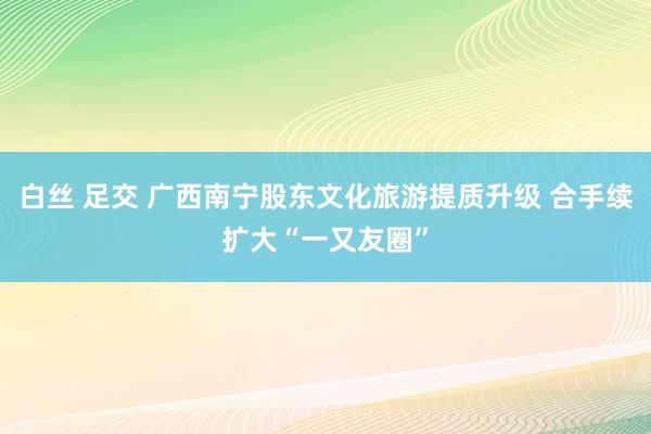 白丝 足交 广西南宁股东文化旅游提质升级 合手续扩大“一又友圈”